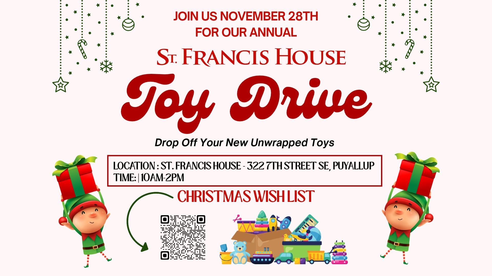 Puyallup St. Francis house toy drive